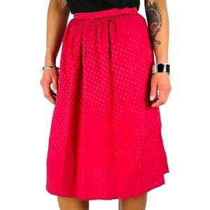 Michelle Stuart Silk Full Skirt Size 8 Polka Dot Pink